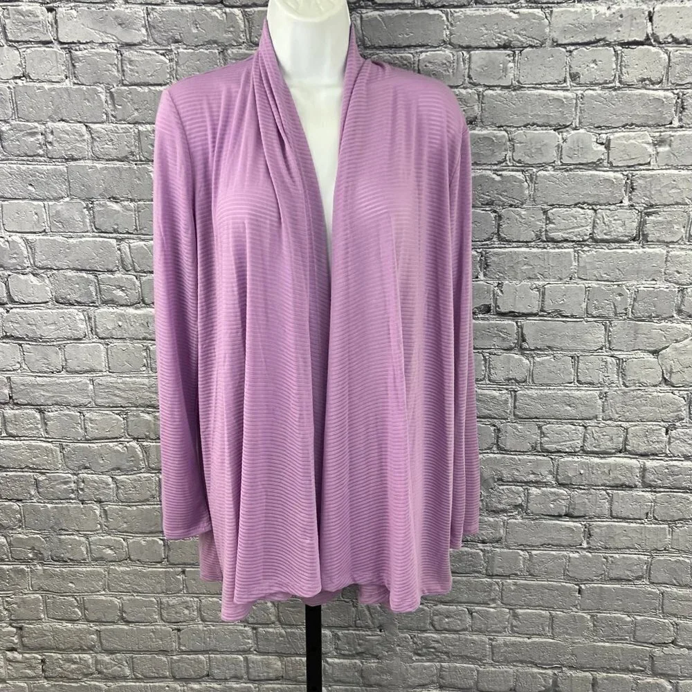 Gibson x Living‎ in Yellow Claire Ribbed Cardigan Purple